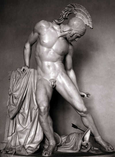 Achilles. Roman sculpture at Villa Reale.
