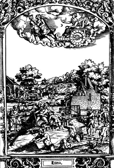 The Moon. Woodcut by Hans Sebald Beham, from the 1530's.