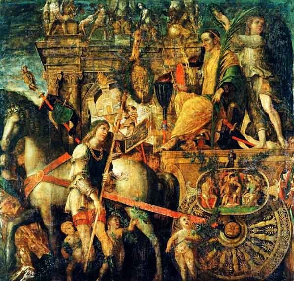 Julius Caesar on his chariot, by Andrea Mantegna 1492