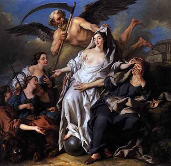 Allegory of Time unveiling Truth, by Jean Franois de Troy, 1733.