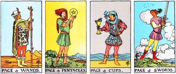 The four Tarot Pages.