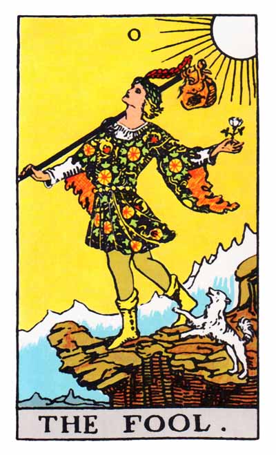 The Fool Major Arcana Tarot card.
