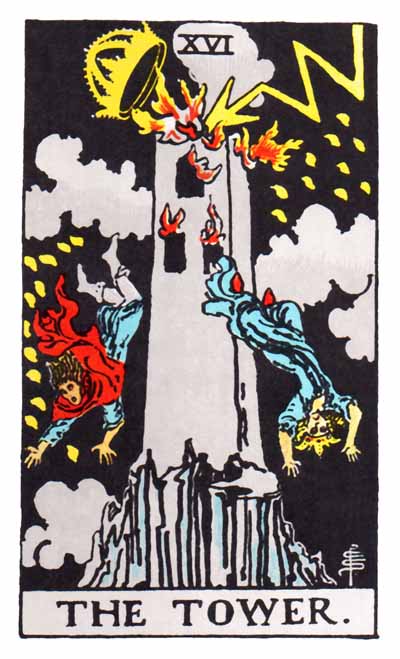 The Tower Major Arcana Tarot card.