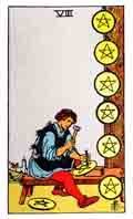 Tarot Minor Arcana card: Eight of Pentacles
