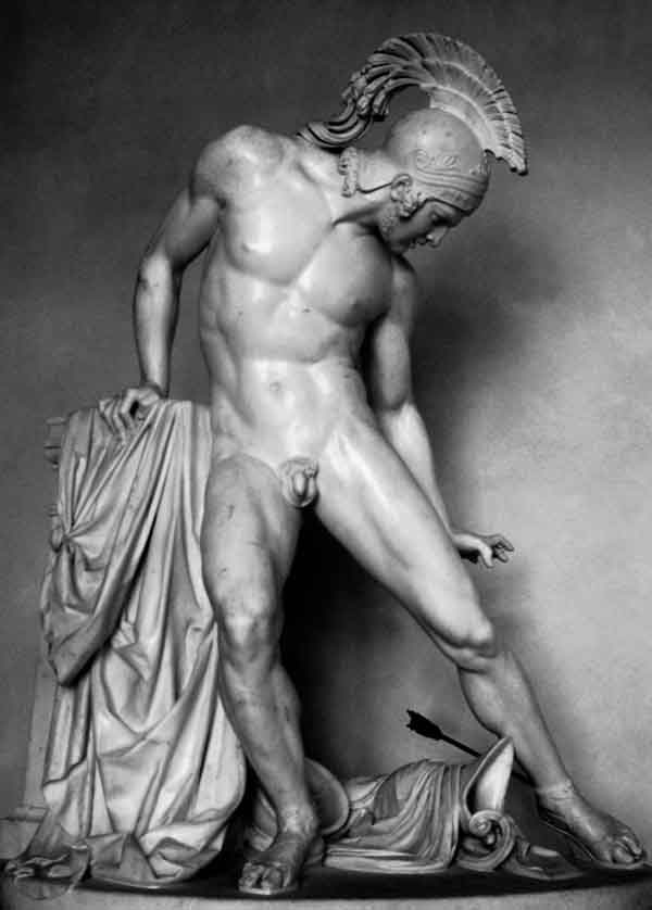 Achilles. Sculpture by Innocenzo Fraccaroli, 1842.