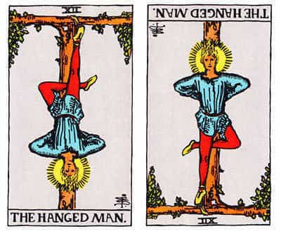 The Hanged man regular and reversed.