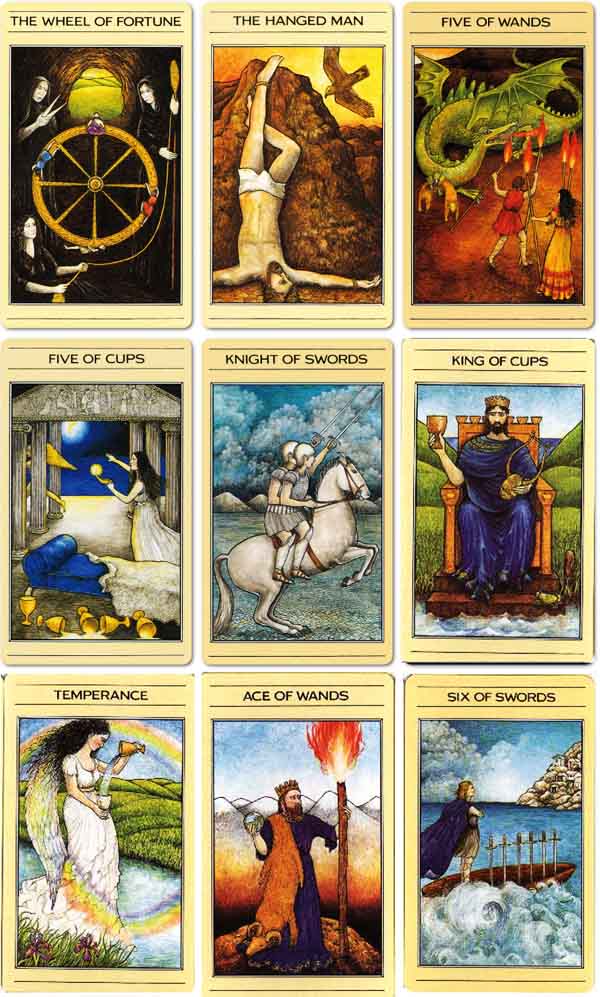 Cards from the Mythic Tarot.