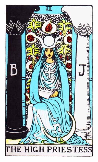 The High Priestess Major Arcana Tarot card.