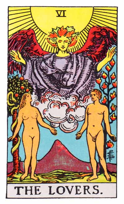 The Lovers Major Arcana Tarot card.