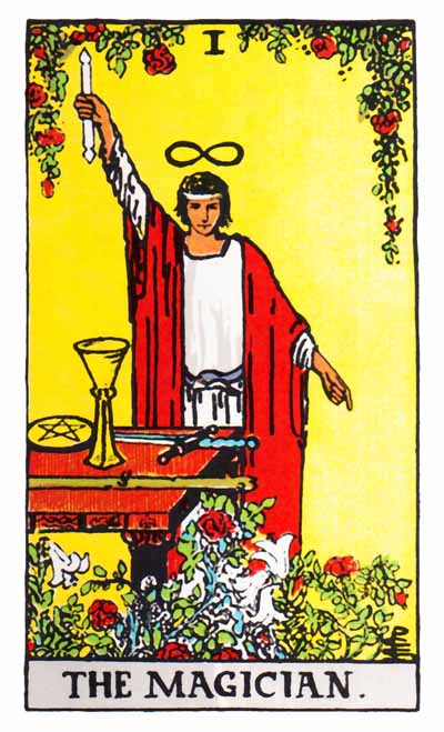 The Magician Major Arcana Tarot card.
