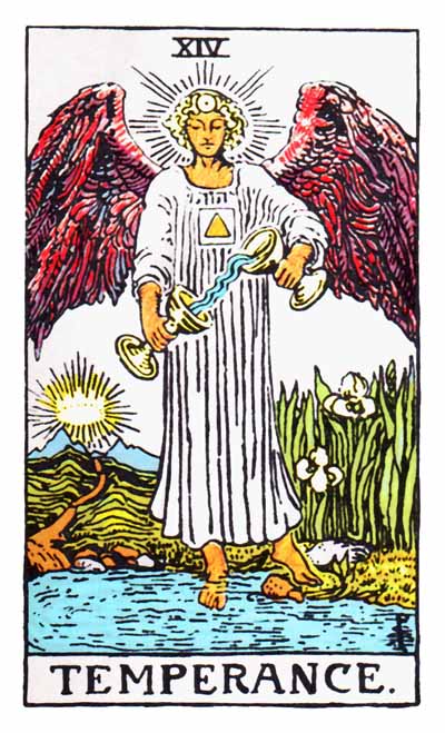 Temperance Major Arcana Tarot card.