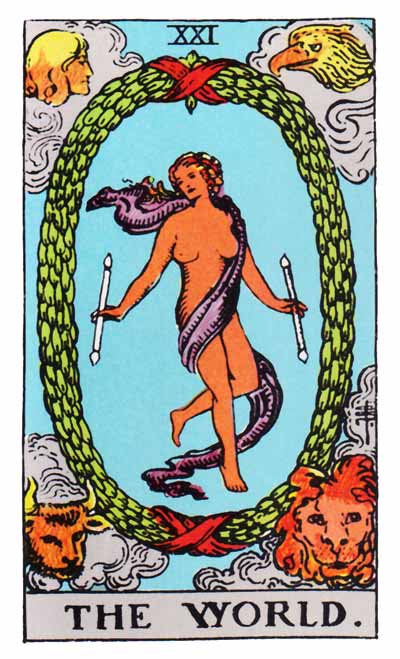 The World Major Arcana Tarot card.