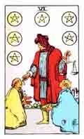Tarot Minor Arcana card: Six of Pentacles