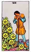 Tarot Minor Arcana card: Seven of Pentacles