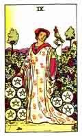 Tarot Minor Arcana card: Nine of Pentacles