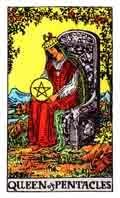 Tarot Minor Arcana card: Queen of Pentacles