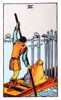 Tarot Minor Arcana card: Six of Swords