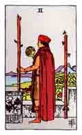 Tarot Minor Arcana card: Two of Wands