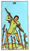 Tarot Minor Arcana card: Seven of Wands