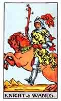 Tarot Minor Arcana card: Knight of Wands
